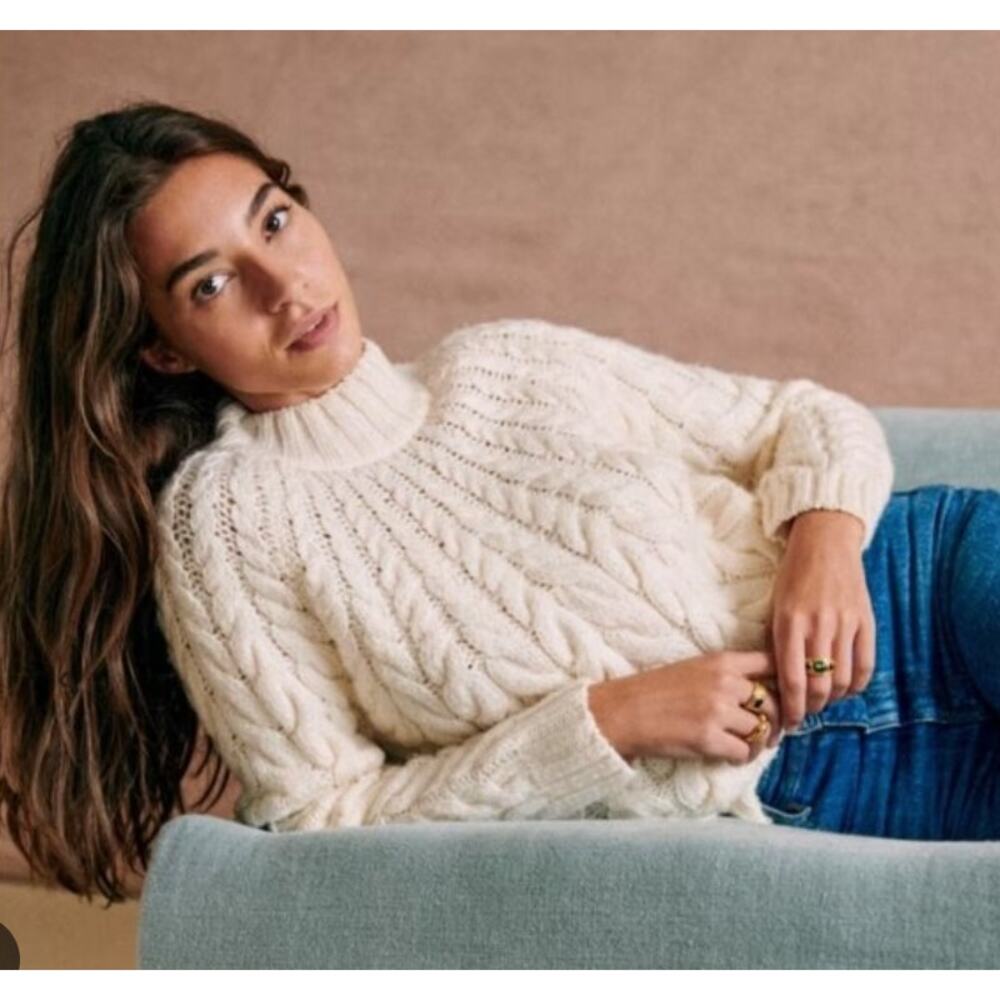 SEZANE Diego Jumper Sweater White Off-White Ecru